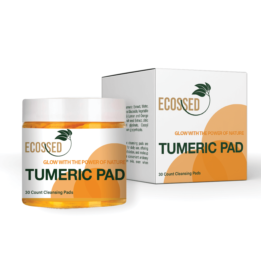 Pre-soaked turmeric pads with turmeric extract, witch hazel, and vitamin C for skin renewal and radiance