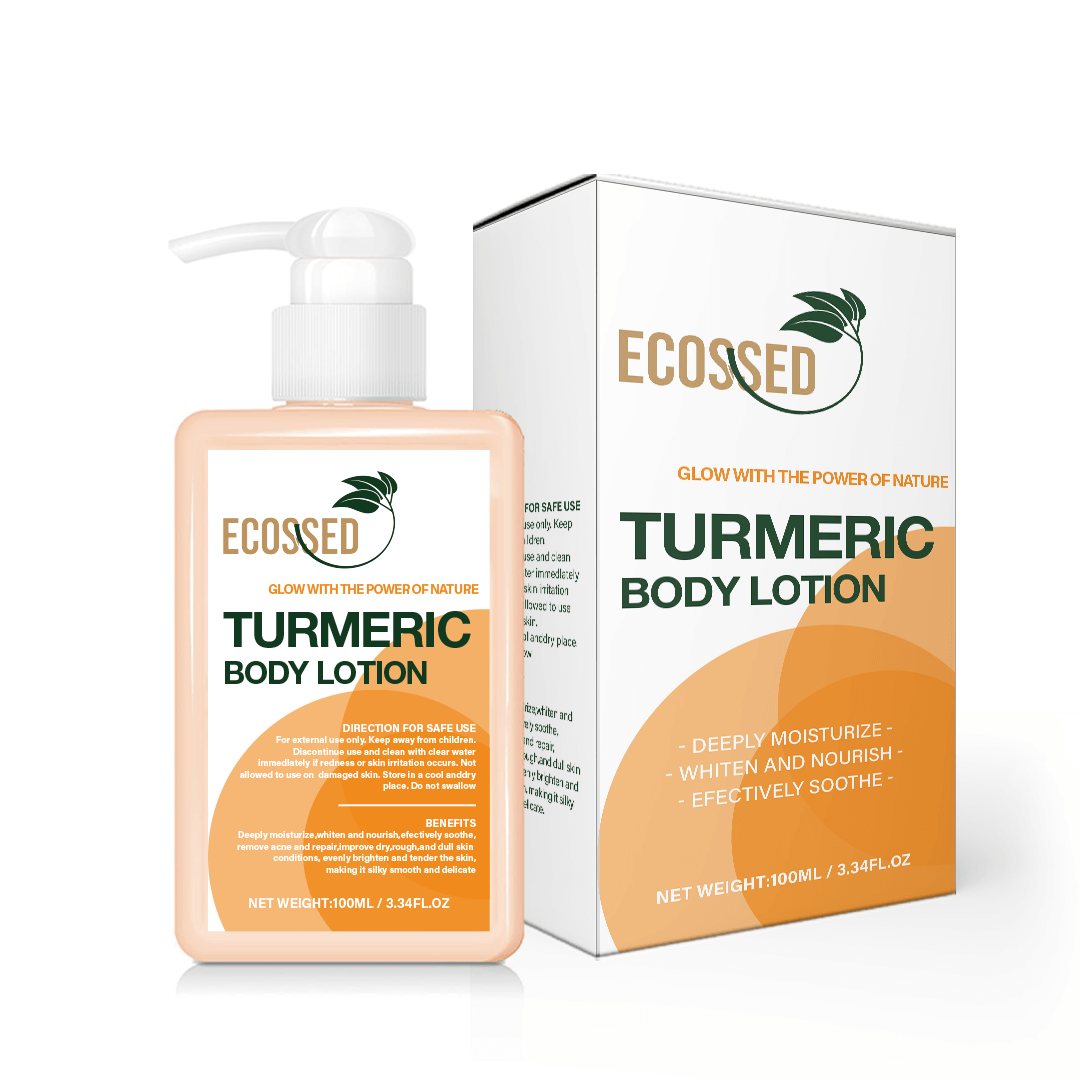 Smooth, lightweight texture of turmeric body lotion, absorbs quickly for soft and glowing skin